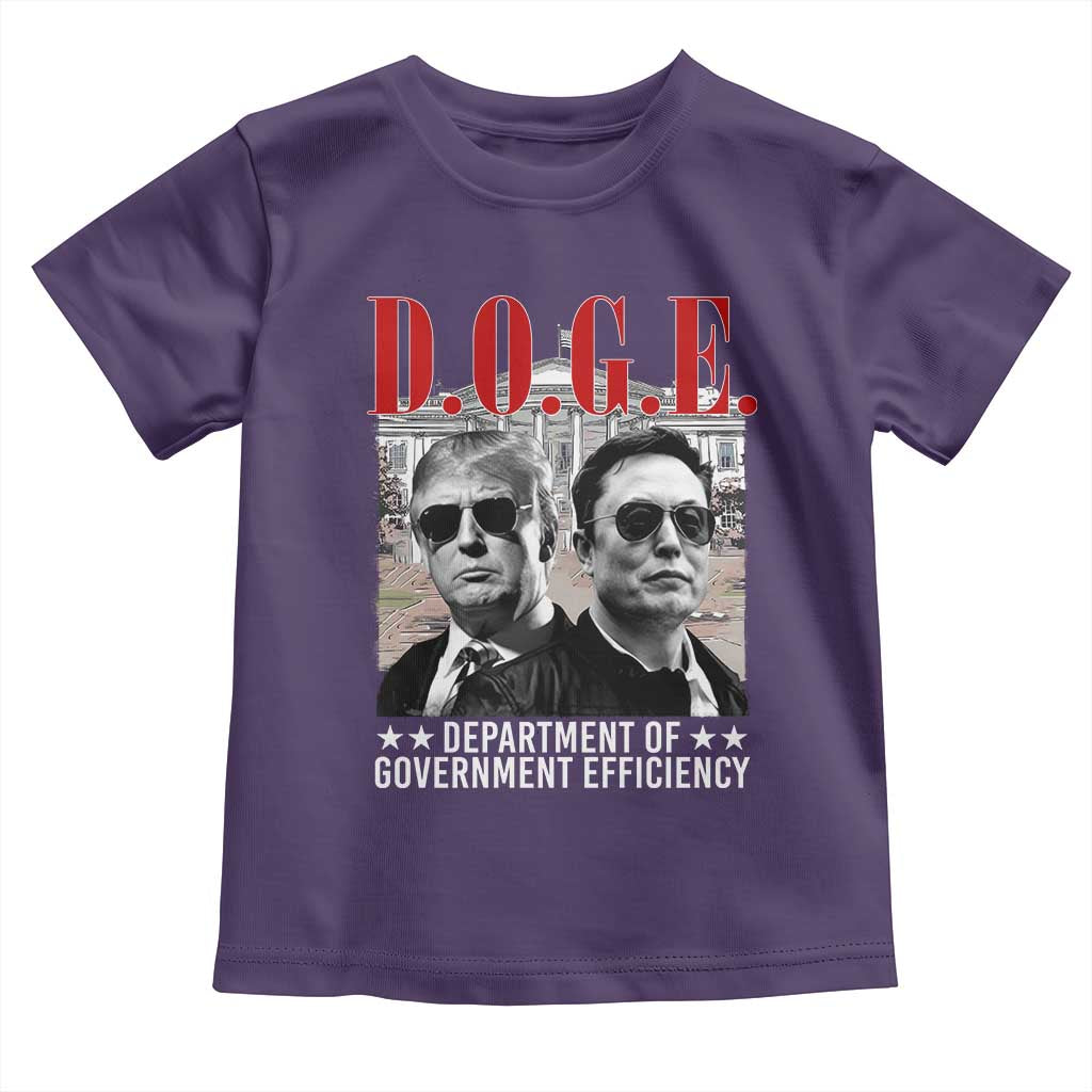 Trump Elon DOGE Toddler T Shirt Department of Government Efficiency TS09 Purple Print Your Wear