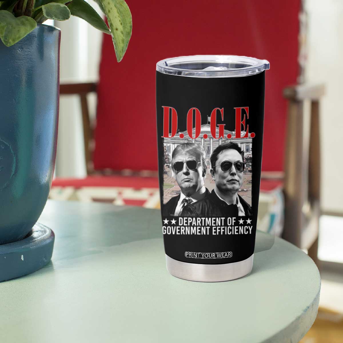 Trump Elon DOGE Tumbler Cup Department of Government Efficiency TS09 Print Your Wear