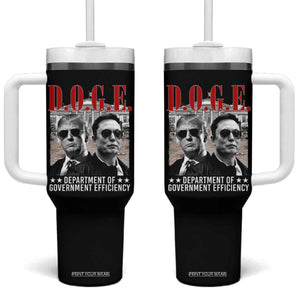 Trump Elon DOGE Tumbler With Handle Department of Government Efficiency TS09 One Size: 40 oz Black Print Your Wear