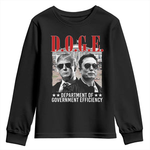 Trump Elon DOGE Youth Sweatshirt Department of Government Efficiency TS09 Black Print Your Wear