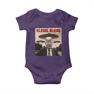 Funny Trump Illegal Aliens Baby Onesie TS09 Purple Print Your Wear