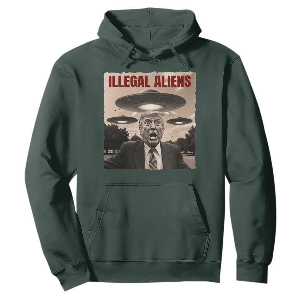 Funny Trump Illegal Aliens Hoodie TS09 Dark Forest Green Print Your Wear