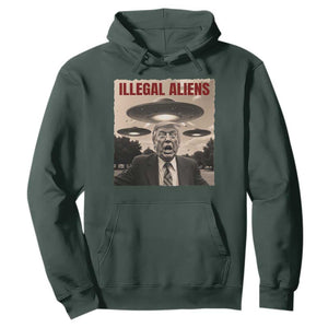 Funny Trump Illegal Aliens Hoodie TS09 Dark Forest Green Print Your Wear