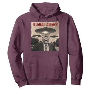 Funny Trump Illegal Aliens Hoodie TS09 Maroon Print Your Wear