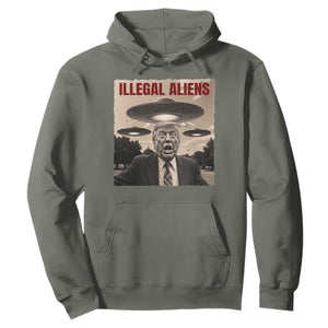 Funny Trump Illegal Aliens Hoodie TS09 Military Green Print Your Wear