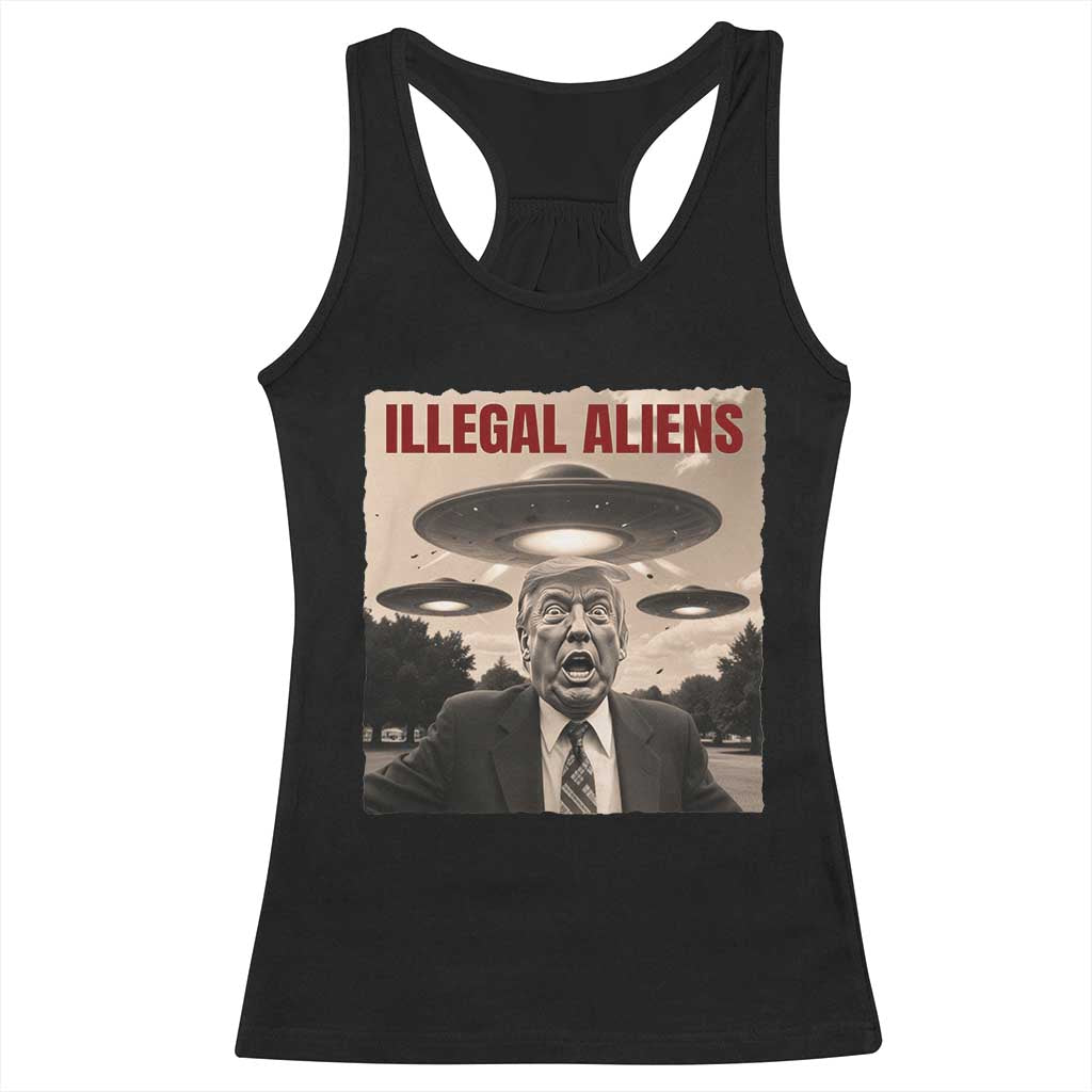 Funny Trump Illegal Aliens Racerback Tank Top TS09 Black Print Your Wear