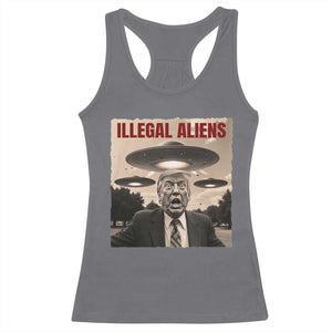 Funny Trump Illegal Aliens Racerback Tank Top TS09 Charcoal Print Your Wear
