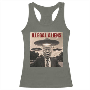 Funny Trump Illegal Aliens Racerback Tank Top TS09 Military Green Print Your Wear