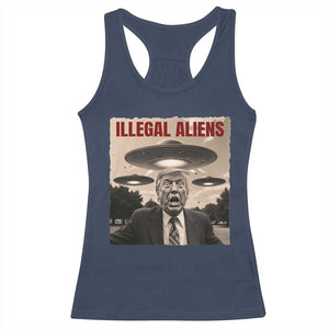 Funny Trump Illegal Aliens Racerback Tank Top TS09 Navy Print Your Wear