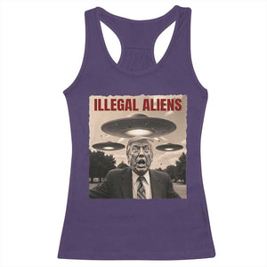 Funny Trump Illegal Aliens Racerback Tank Top TS09 Purple Print Your Wear