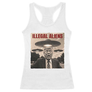 Funny Trump Illegal Aliens Racerback Tank Top TS09 White Print Your Wear