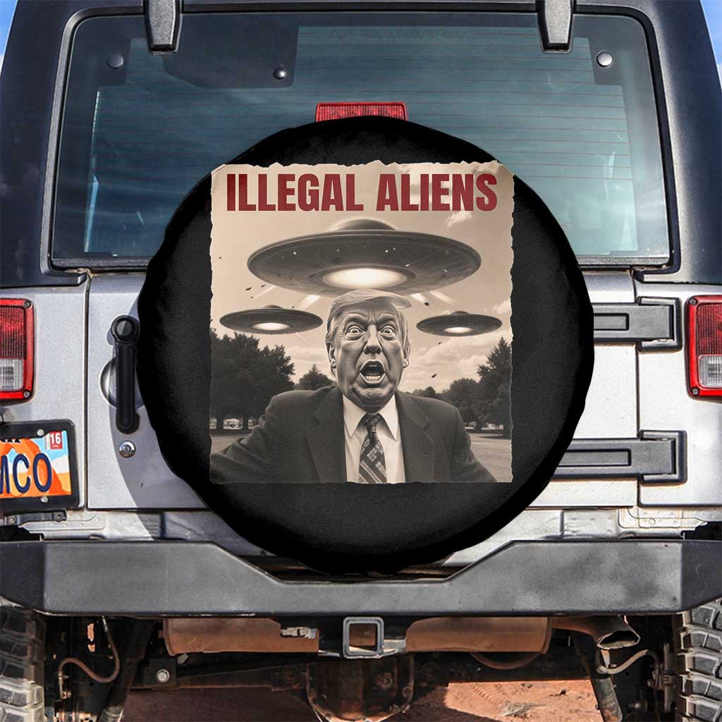 Funny Trump Illegal Aliens Spare Tire Cover TS09 No hole Black Print Your Wear