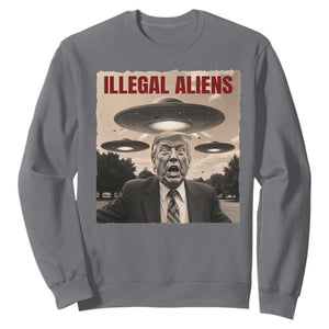 Funny Trump Illegal Aliens Sweatshirt TS09 Charcoal Print Your Wear