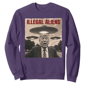 Funny Trump Illegal Aliens Sweatshirt TS09 Purple Print Your Wear
