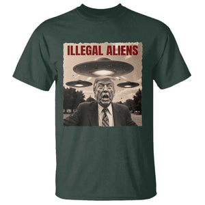 Funny Trump Illegal Aliens T Shirt TS09 Dark Forest Green Print Your Wear