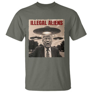Funny Trump Illegal Aliens T Shirt TS09 Military Green Print Your Wear