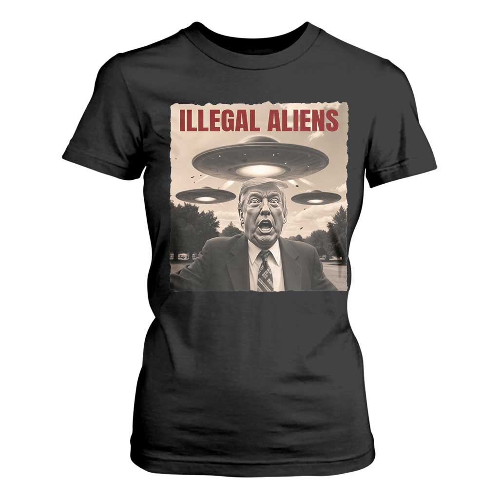Funny Trump Illegal Aliens T Shirt For Women TS09 Black Print Your Wear