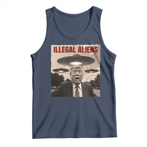 Funny Trump Illegal Aliens Tank Top TS09 Navy Print Your Wear