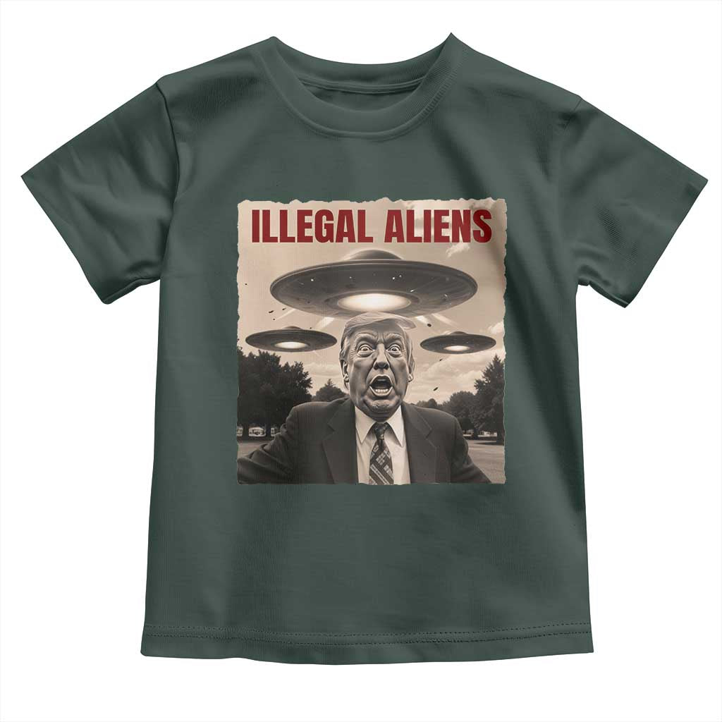 Funny Trump Illegal Aliens Toddler T Shirt TS09 Dark Forest Green Print Your Wear