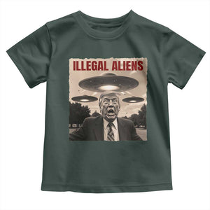 Funny Trump Illegal Aliens Toddler T Shirt TS09 Dark Forest Green Print Your Wear