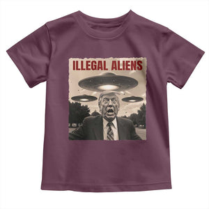 Funny Trump Illegal Aliens Toddler T Shirt TS09 Maroon Print Your Wear