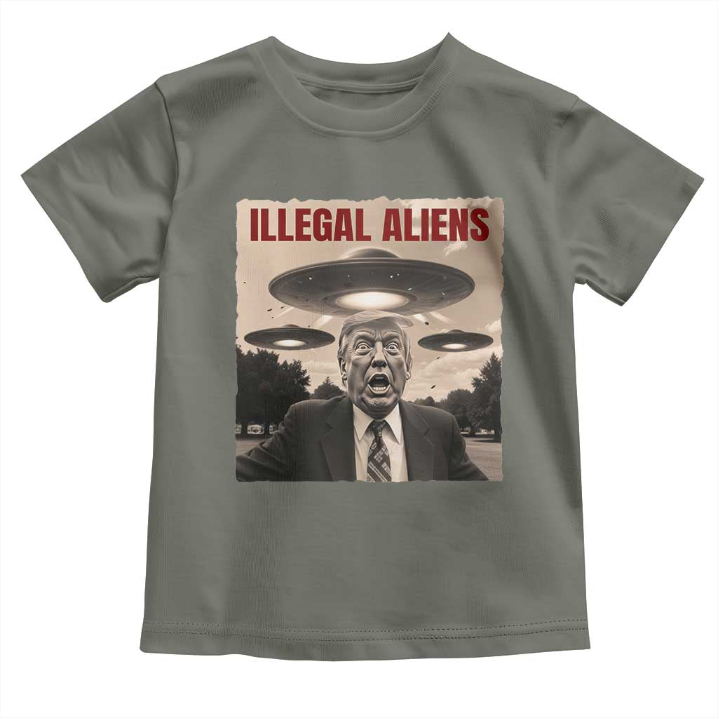 Funny Trump Illegal Aliens Toddler T Shirt TS09 Military Green Print Your Wear