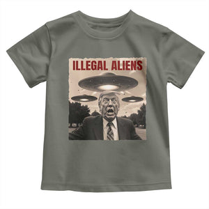 Funny Trump Illegal Aliens Toddler T Shirt TS09 Military Green Print Your Wear
