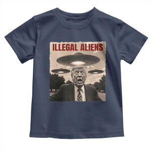Funny Trump Illegal Aliens Toddler T Shirt TS09 Navy Print Your Wear