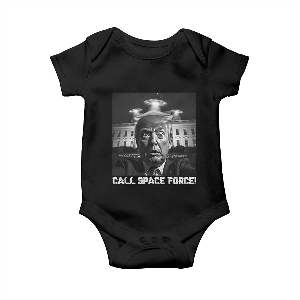 Illegal Aliens Funny Trump Baby Onesie Call Space Force TS09 Black Print Your Wear