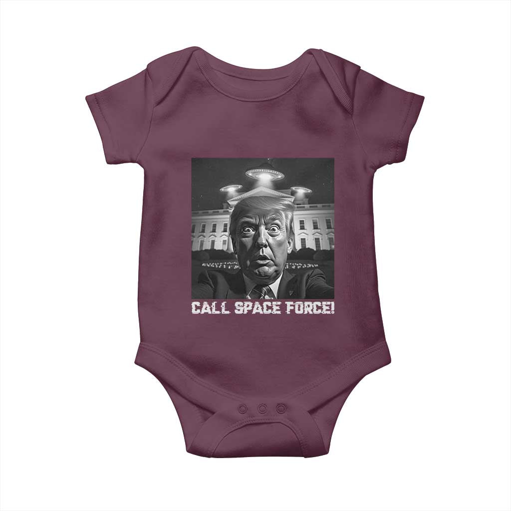 Illegal Aliens Funny Trump Baby Onesie Call Space Force TS09 Maroon Print Your Wear