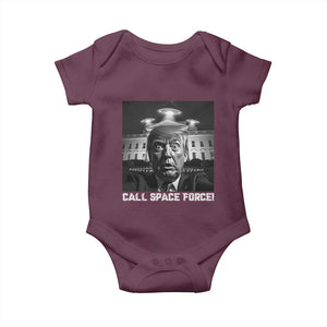Illegal Aliens Funny Trump Baby Onesie Call Space Force TS09 Maroon Print Your Wear