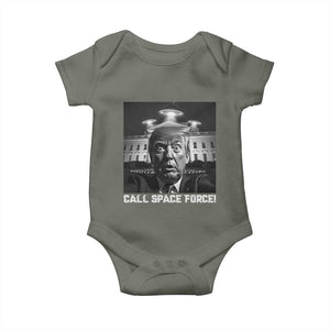 Illegal Aliens Funny Trump Baby Onesie Call Space Force TS09 Military Green Print Your Wear