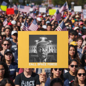 Illegal Aliens Funny Trump Protest Sign Call Space Force TS09 Horizontal 18" × 24" Yellow Print Your Wear