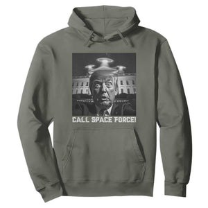 Illegal Aliens Funny Trump Hoodie Call Space Force TS09 Military Green Print Your Wear