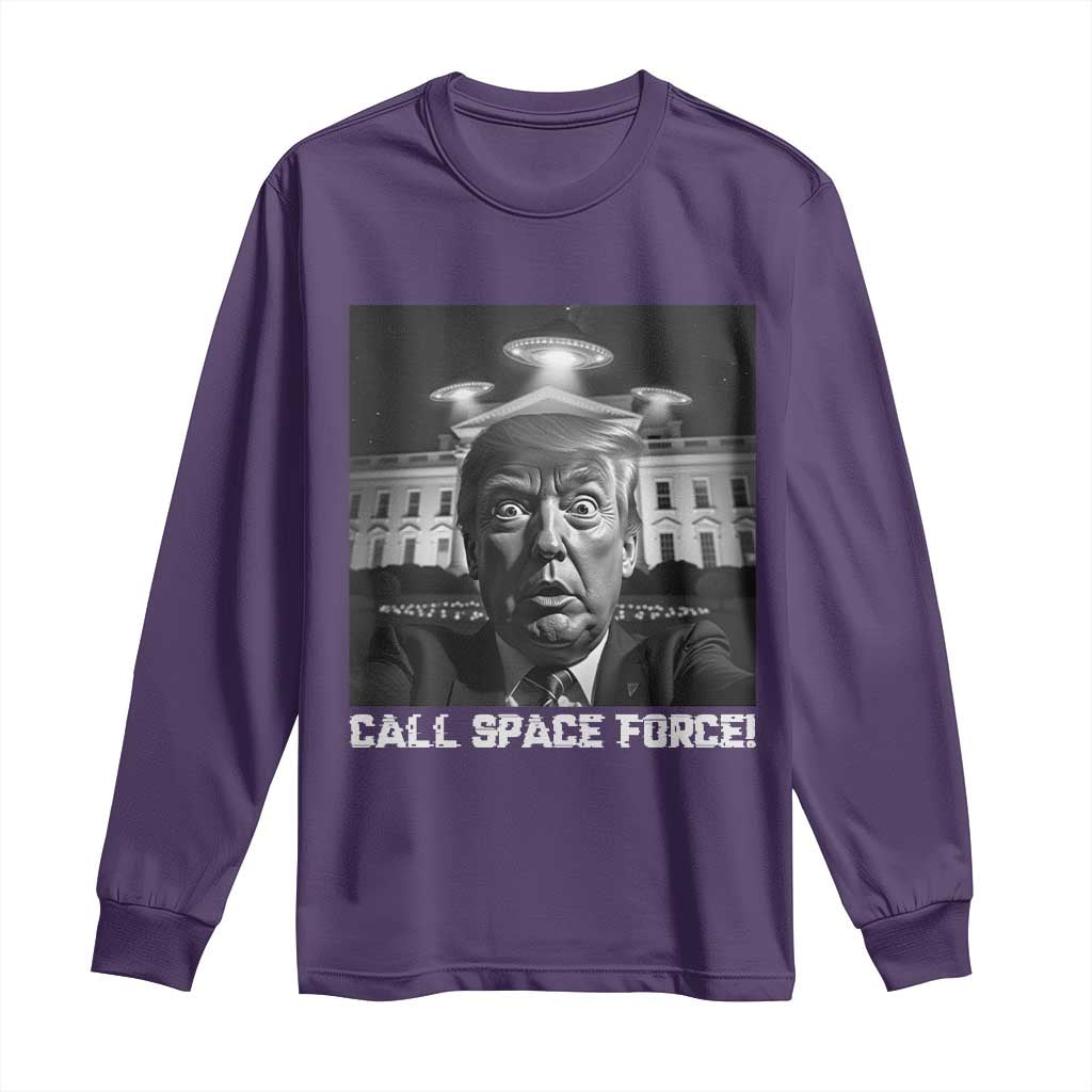 Illegal Aliens Funny Trump Long Sleeve Shirt Call Space Force TS09 Purple Print Your Wear