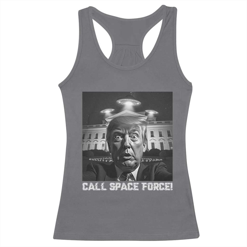 Illegal Aliens Funny Trump Racerback Tank Top Call Space Force TS09 Charcoal Print Your Wear