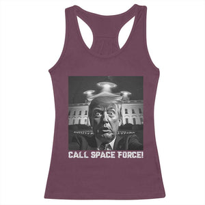 Illegal Aliens Funny Trump Racerback Tank Top Call Space Force TS09 Maroon Print Your Wear
