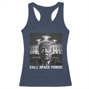 Illegal Aliens Funny Trump Racerback Tank Top Call Space Force TS09 Navy Print Your Wear