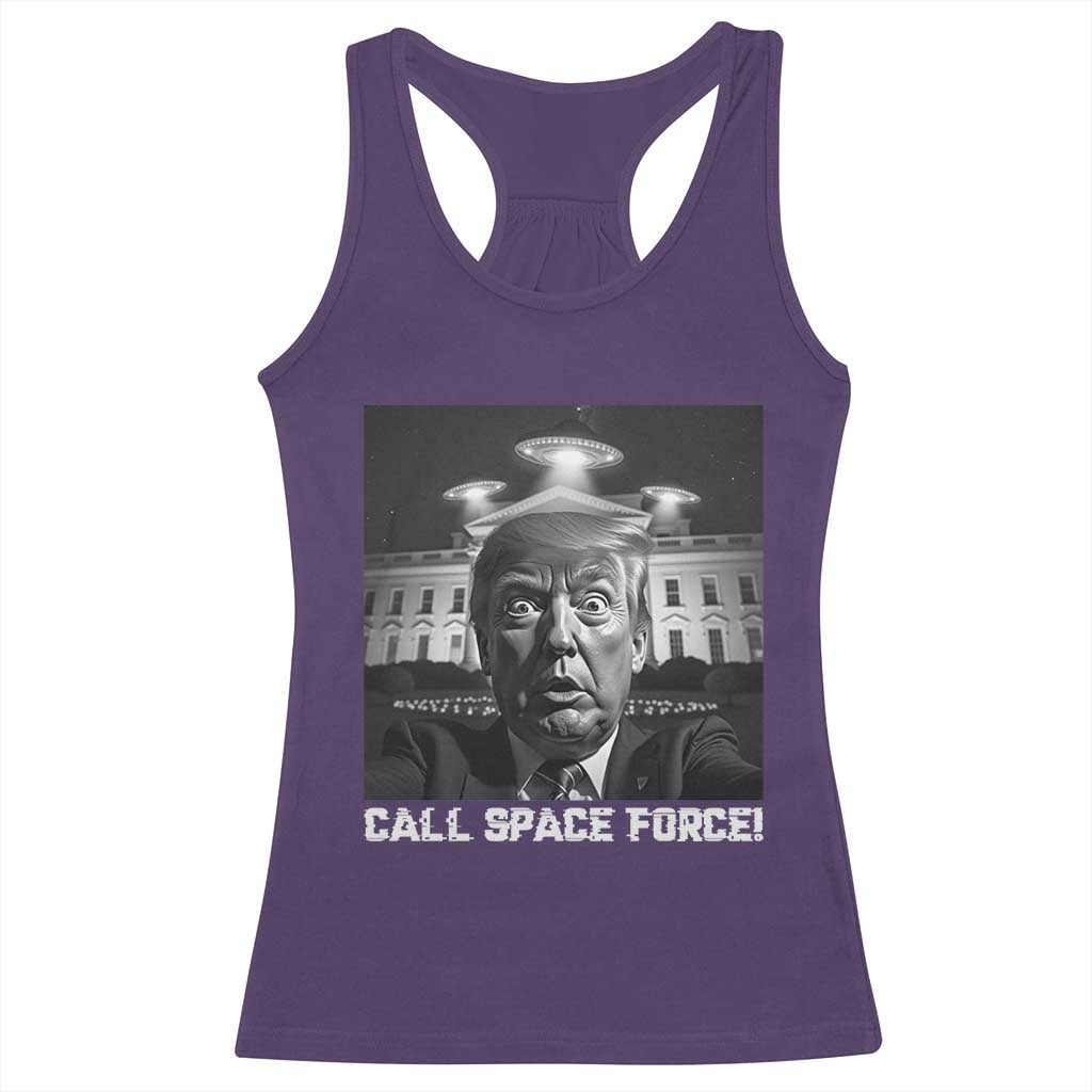 Illegal Aliens Funny Trump Racerback Tank Top Call Space Force TS09 Purple Print Your Wear