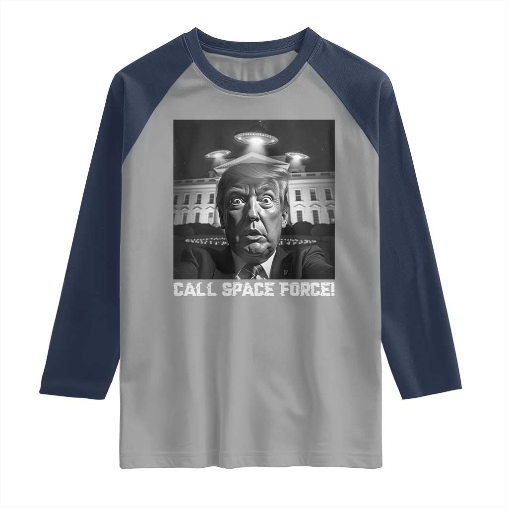 Illegal Aliens Funny Trump Raglan Shirt Call Space Force TS09 Sport Gray Navy Print Your Wear
