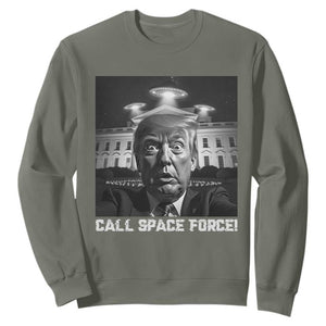 Illegal Aliens Funny Trump Sweatshirt Call Space Force TS09 Military Green Print Your Wear