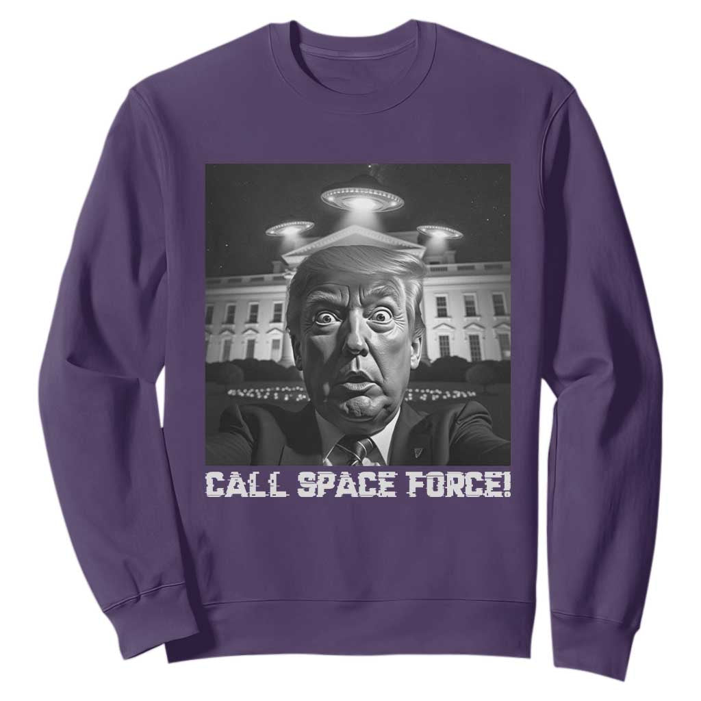 Illegal Aliens Funny Trump Sweatshirt Call Space Force TS09 Purple Print Your Wear