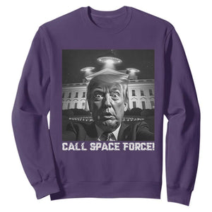 Illegal Aliens Funny Trump Sweatshirt Call Space Force TS09 Purple Print Your Wear