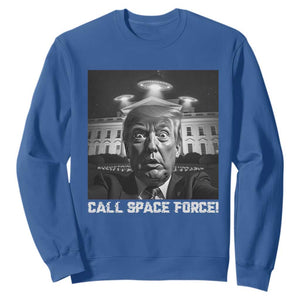 Illegal Aliens Funny Trump Sweatshirt Call Space Force TS09 Royal Blue Print Your Wear