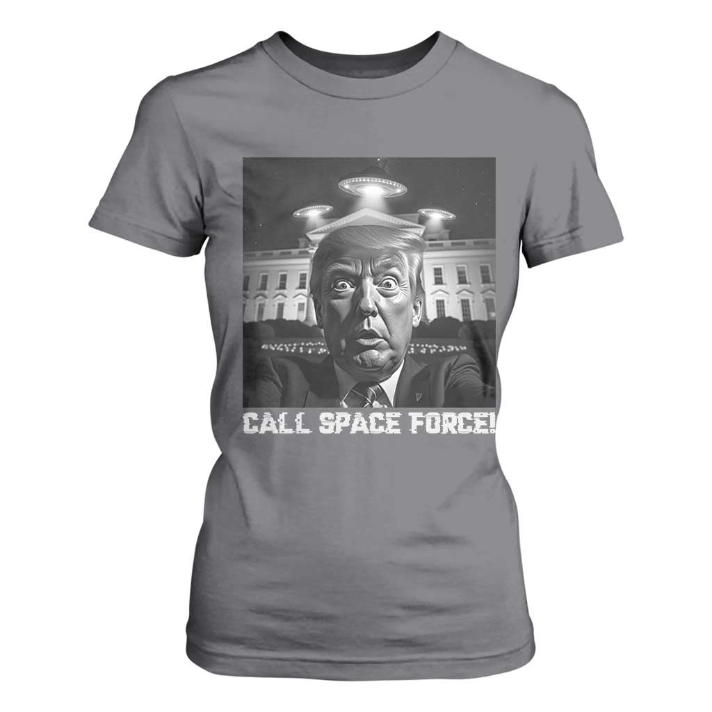 Illegal Aliens Funny Trump T Shirt For Women Call Space Force TS09 Charcoal Print Your Wear