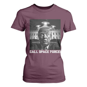 Illegal Aliens Funny Trump T Shirt For Women Call Space Force TS09 Maroon Print Your Wear