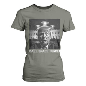 Illegal Aliens Funny Trump T Shirt For Women Call Space Force TS09 Military Green Print Your Wear