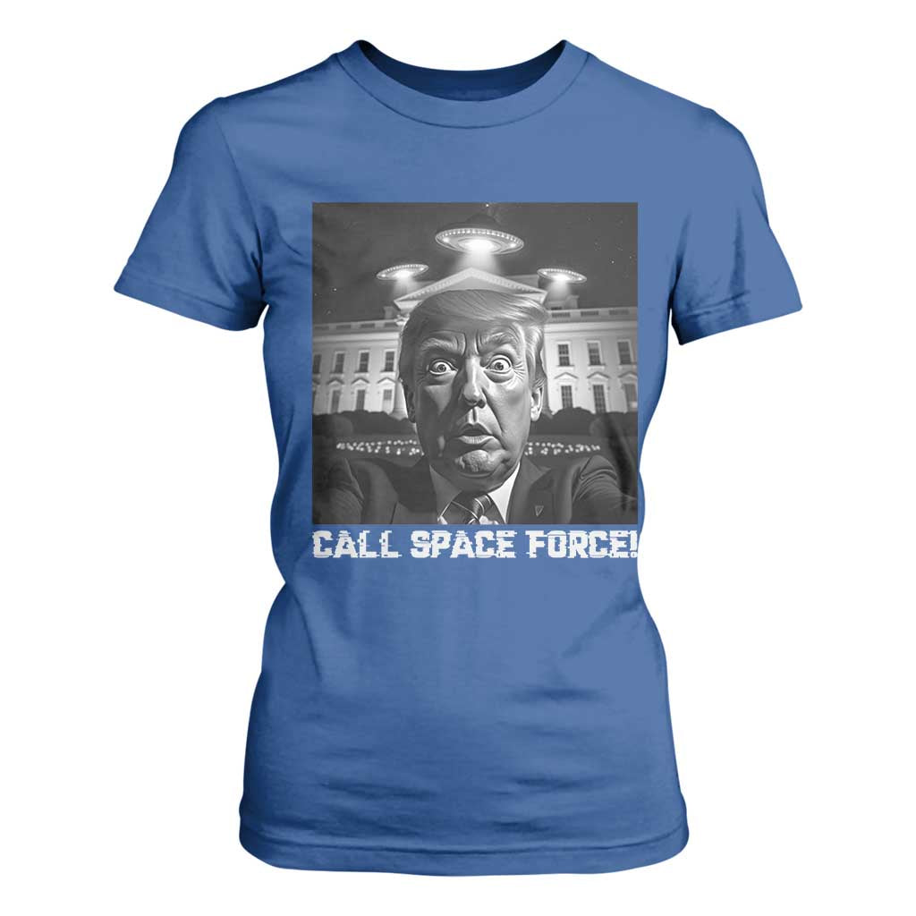 Illegal Aliens Funny Trump T Shirt For Women Call Space Force TS09 Royal Blue Print Your Wear