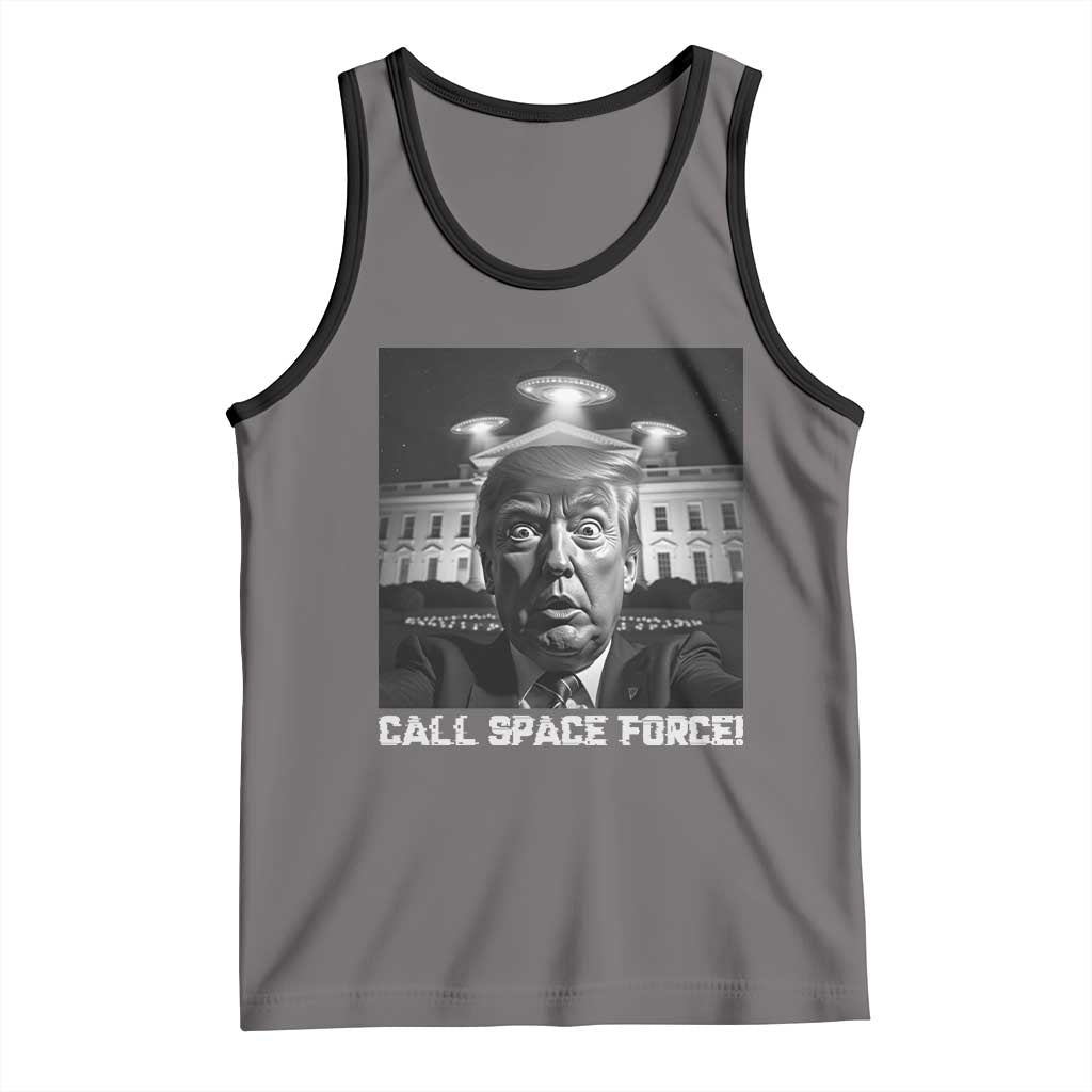 Illegal Aliens Funny Trump Tank Top Call Space Force TS09 Deep Heather Black Print Your Wear