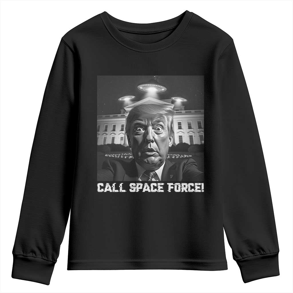 Illegal Aliens Funny Trump Youth Sweatshirt Call Space Force TS09 Black Print Your Wear